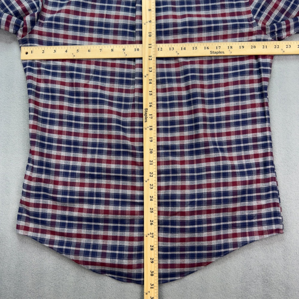 Brooks Brothers Regent Fit Plaid Button Down Shirt Medium Red Blue Grey - Picture 8 of 8
